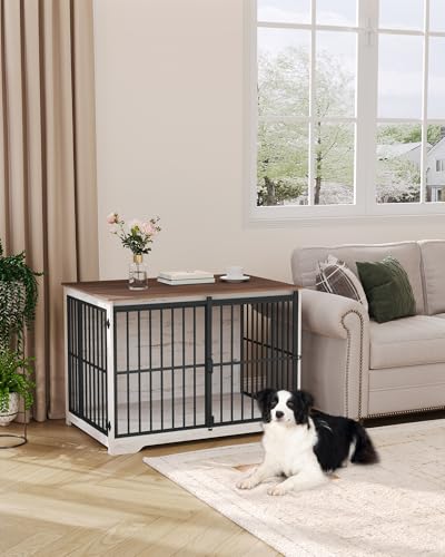 44.1" XL Dog Crate Furniture Indoor Dog Kennel with Barn Door, view 4