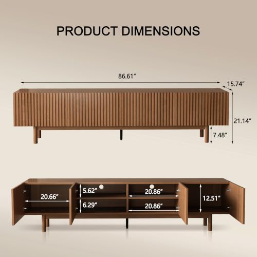 Mid Century Modern TV Stand for 85 Inch TV, view 3