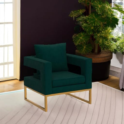 Lenola Upholstered Accent Arm Chair, Green 27.5D x 29.75W x 34.5H in
