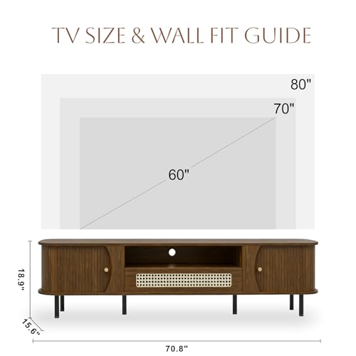 71" Mid Century Modern TV Stand, view 3