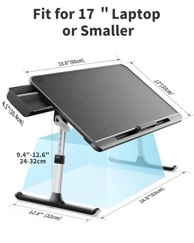 Laptop Bed Tray Table - Adjustable Lap Desk for Couch (Dark Black), view 3