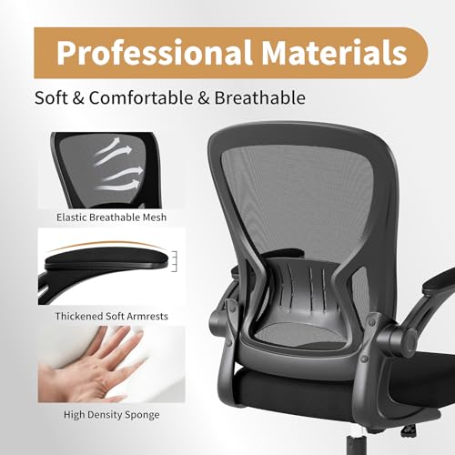 Adjustable Mesh Ergonomic Office Chair with Wheels, Black, view 6