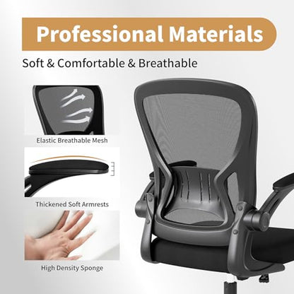 Adjustable Mesh Ergonomic Office Chair with Wheels, Black, view 6