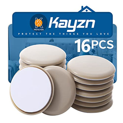 Self-Adhesive Furniture Slider, 2.5Inch Self-Adhesive Furniture Moving Pads, Adhesive Carpet Slider is Suitable for Carpet 16 Pieces, Furniture Moving Slide-Easily Move Any Item