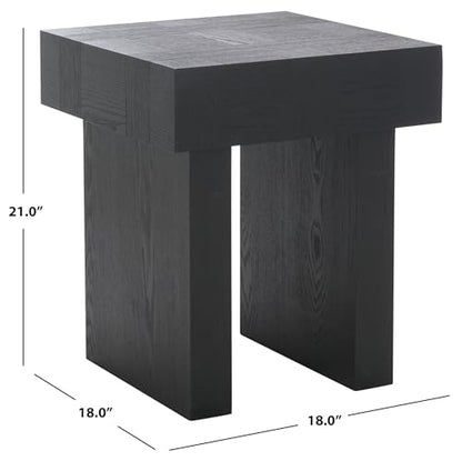 SAFAVIEH Home Collection Famoni Black 2-Leg Square Top End Table, view 3