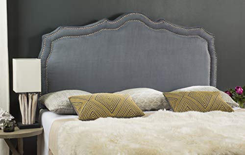 Safavieh Mercer Collection Skyler Grey Silver Nailhead Headboard, view 2