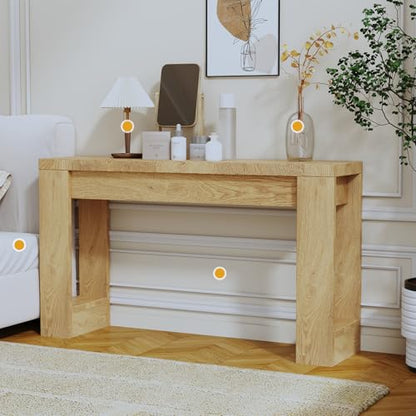 47" Console Table, Farmhouse Entryway Table, Narrow Sofa Table | Rustic Table with Storage Shelf, Sturdy Sofa Table for Hallway Living Room, Modern Wood Accent Furniture Space-Saving