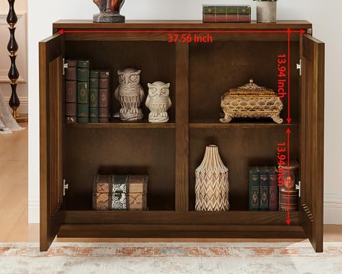 39" Walnut Narrow Sideboard Buffet Storage Cabinet for Entryway, view 5
