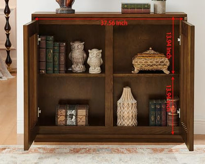 39" Walnut Narrow Sideboard Buffet Storage Cabinet for Entryway, view 5