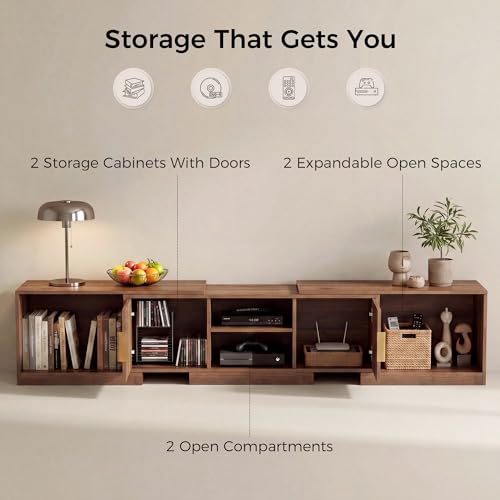 TV Stand for 55-80 Inches TVs, 63"-84.6" Adjustable Length, view 6