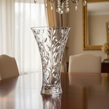Crystal Laurus Vase 11"-Made In Italy