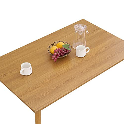 Modern Dining Table 47 Inch Kitchen Table with Solid Wood Leg Oak Finish Dinner, view 6