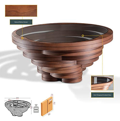 Natural Walnut Coated Coffee Table, Custom Designed Coffee Table, Wooden Rustic Coffee Table, Wood Living Room Furniture, Disassembled Modular Furniture, Lara Model