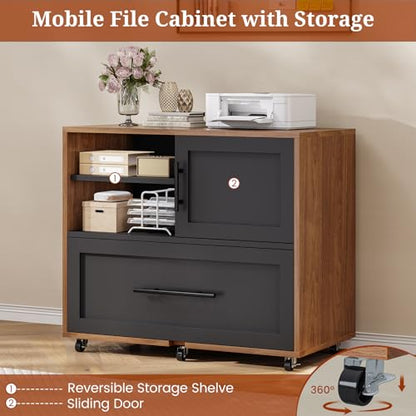 63" Executive Desk with Mobile File Cabinet, Large Office Desk with Drawer, view 7