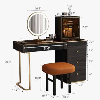 Premium Makeup Vanity Table, Storage Dressing Table, Vanity Desk, view 3