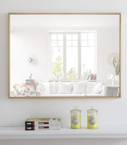 Monet 32" x 24" Rectangle Metal Frame Mirror in Black