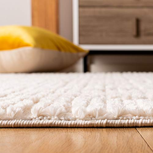 SAFAVIEH Area Rug 8x10 - Marrakesh Collection - Large - Beige, Moroccan Trellis Design with Tassel Detail, Non-Shedding & Easy to Clean, Ideal for Living Room, Bedroom, Dining Space (MRK517C)