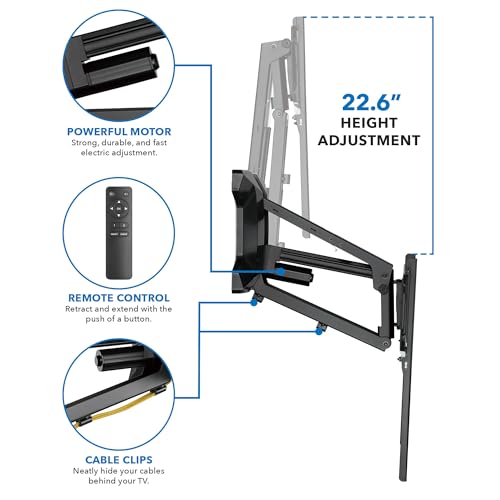 MOUNT-IT! Motorized Fireplace TV Wall Mount, view 4