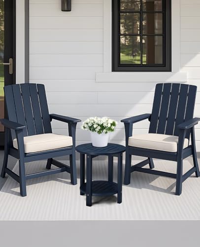 Outdoor Side Table, 2-Tier HDPE Adirondack Small End Tables Weather Resistant Patio Furniture for Backyard Poolside Porch Balcony