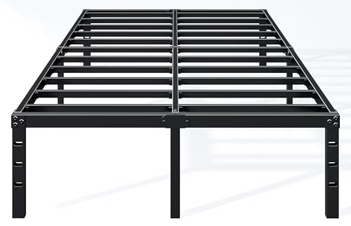 16 Inch Full Bed Frame, Under Bed Storage, Black, view 2