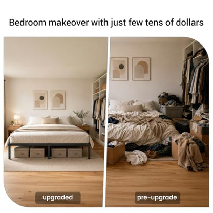 Queen Metal Bed Frame with Storage and Support Legs, view 7