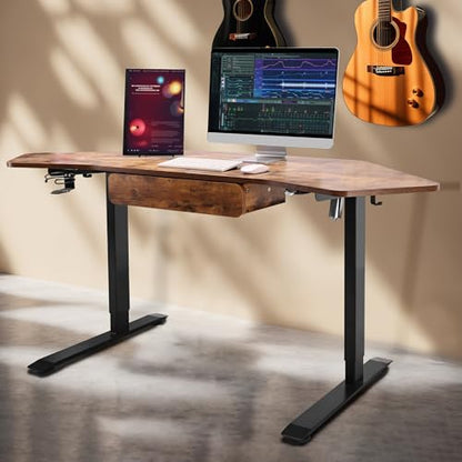 71Inch Height Adjustable Standing Sit Stand Up Desk L Shaped Corner Desk with LED Handset, Electric Ergonomic Desk