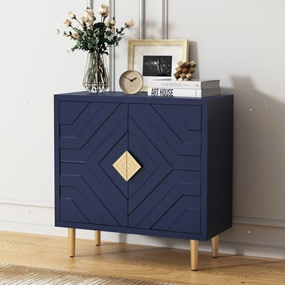 Sideboard Storage Cabinet with 2 Doors, Accent Cabinet with Decorative Embossed Pattern Doors, Sideboard Buffet for Living Room, Kitchen, Dining Room, Hallway