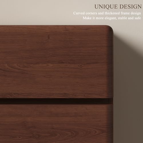 Walnut 6 Drawer Dresser for Bedroom, 48" Tall Chest of Drawers, view 8