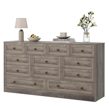 12 Drawer Wood Dresser for Bedroom, Farmhouse Chest of Drawers, view 2