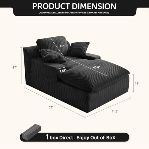 63" Chaise Lounge Chair Indoor, view 3