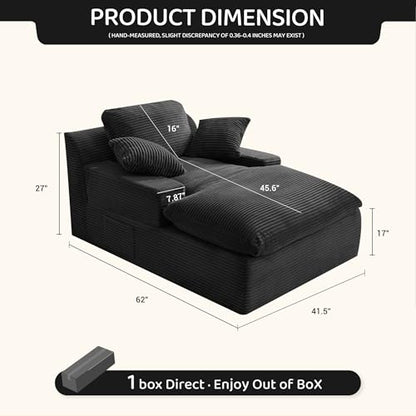 63" Chaise Lounge Chair Indoor, view 3
