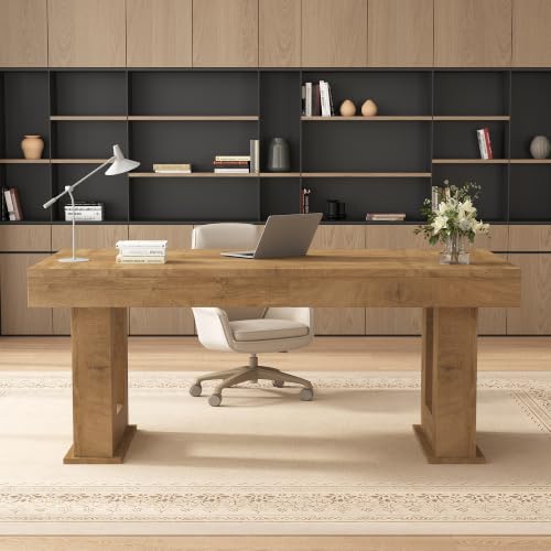 63 inch Rectangular Executive Desk with Spacious Desktop, view 4