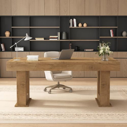 63 inch Rectangular Executive Desk with Spacious Desktop, view 4