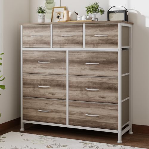 Fabric Dresser for Bedroom with 9 Drawers, Storage Tower, view 2