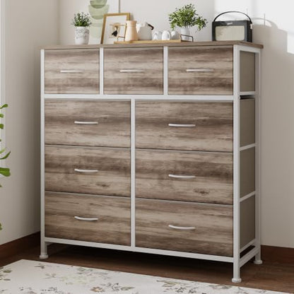 Fabric Dresser for Bedroom with 9 Drawers, Storage Tower, view 2