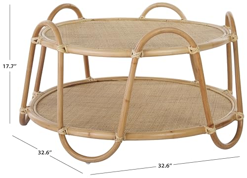 SAFAVIEH Home Collection Althea Natural Rattan Coffee Table (Fully Assembled)