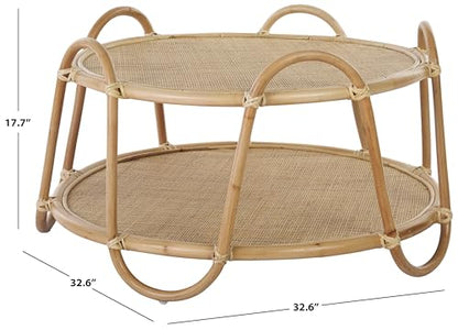 SAFAVIEH Home Collection Althea Natural Rattan Coffee Table (Fully Assembled)