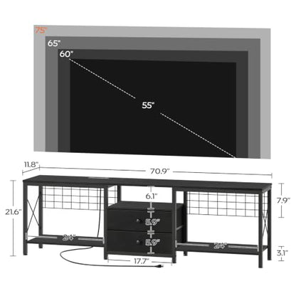 TV Stand with Power Outlet Up to 75 Inch, view 3