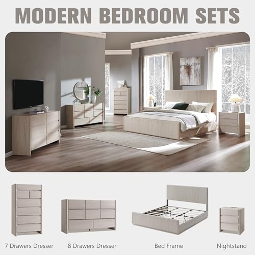 Modern 6 Drawers Dresser for Bedroom, 47" Wide Dresser-Cream, view 7