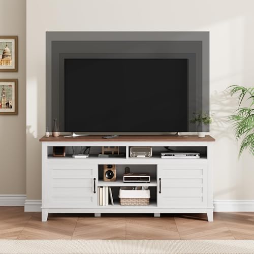 63 Inch TV Stand, Entertainment Center with Adjustable Shelves, view 8
