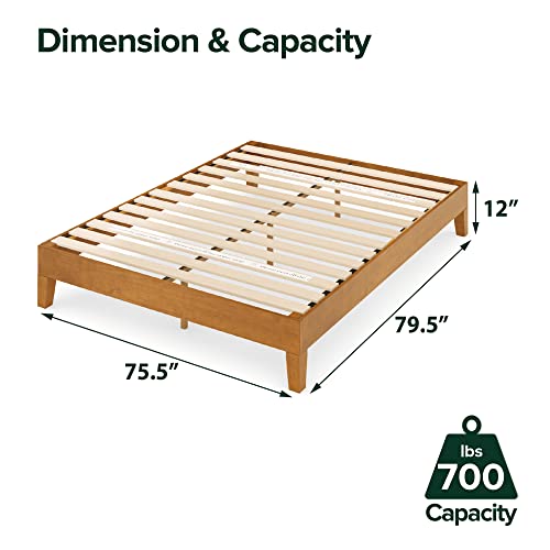 Alexis Deluxe Wood Platform Bed Frame, Solid Wood Foundation, view 3
