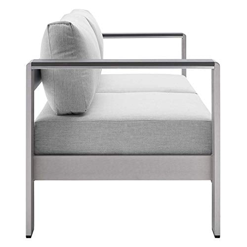 Shore Aluminum 3 Piece Outdoor Patio Furniture Set | Weatherproof | Sunbrella Cushions | Sofa, Loveseat, Coffee Table