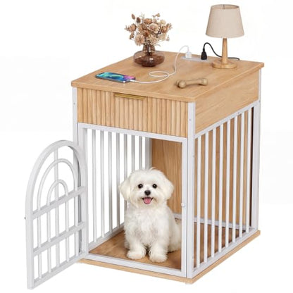 Dog Crate Furniture, Wooden Dog Kennel for Small Breed,Yellow Oak, view 2