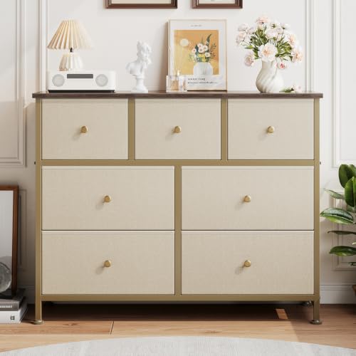 Fabric Dresser for Bedroom with 7 Drawers, Chest of Drawers, view 3