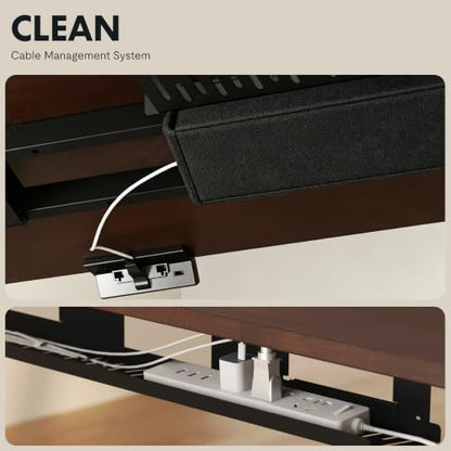 FLEXISPOT 63 x 30 Inch WoodiX Solid Wood Executive Standing Desk, Walnut, view 7
