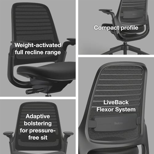 Steelcase Series 1 Ergonomic Office Chair, Carpet Floors, Graphite, view 7