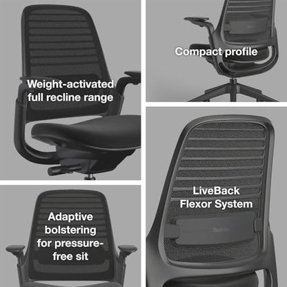 Steelcase Series 1 Ergonomic Office Chair, Carpet Floors, Graphite, view 7