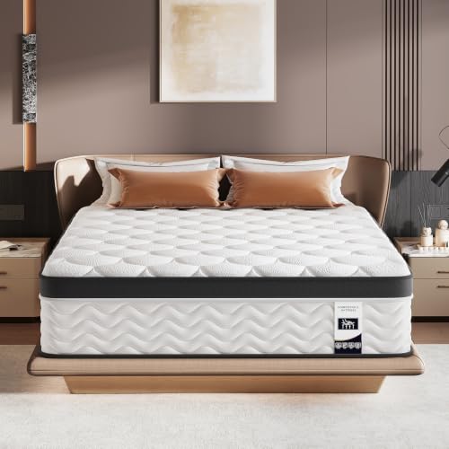 Queen Mattress, 12 Inch, Grey, Hybrid Mattress in a Box, view 3
