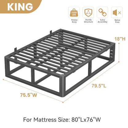 Steel King Bed Frame with Rounded Corners, view 4