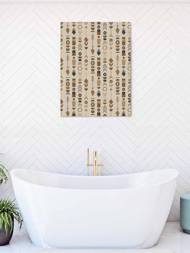 NuYeBiofx Rustic Aztec Pattern Canvas Wall Art Prints,40"x28" Framed Picture Artwork Southwestern Geometric Seamless Art Printed Canvas Oil Painting for Living Room Bedroom Office,Ready to Hang
